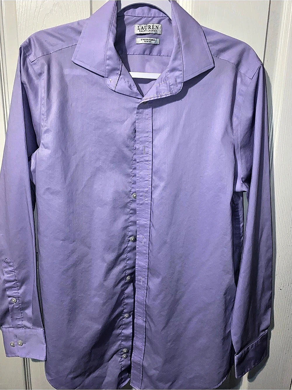 Lauren Button Down Shirt in Purple Like New
